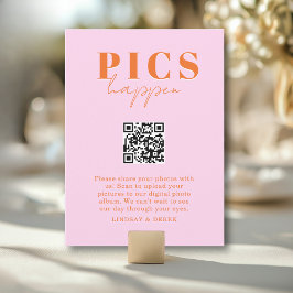 PICS HAPPEN! QR Code Pink Orange Wedding Gallery 
