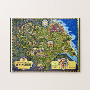 Pictorial Map of Yorkshire Quebra-cabeça