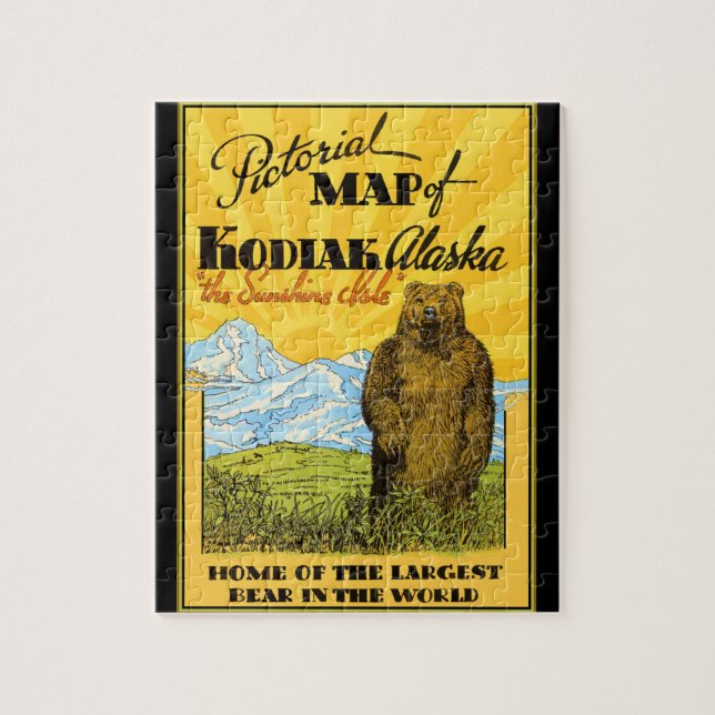 Pictorial Poster Kodiak Alaska Bear Quebra-cabeça (Vertical)