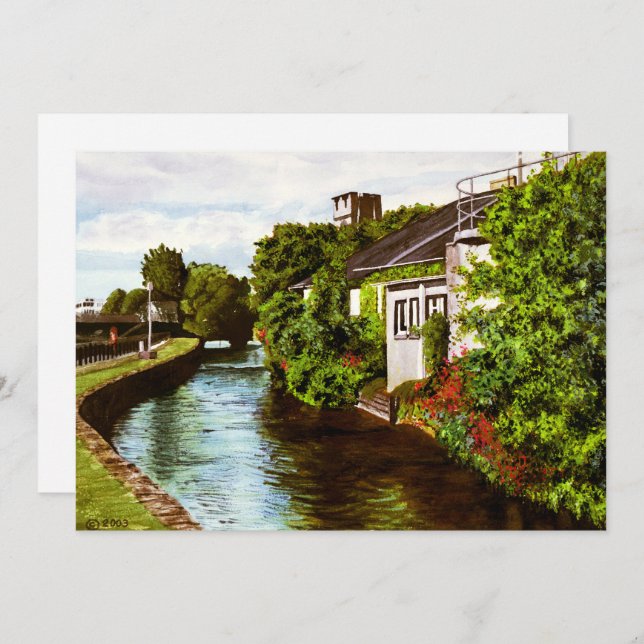 Picturesque Galway City Ireland Canal View (Frente/Verso)