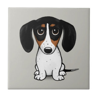 Piebald Dachshund| Azulejo cerâmico de Cães Cachor