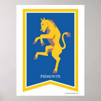 Piemonte Itália - Regional Crest Art Impressão