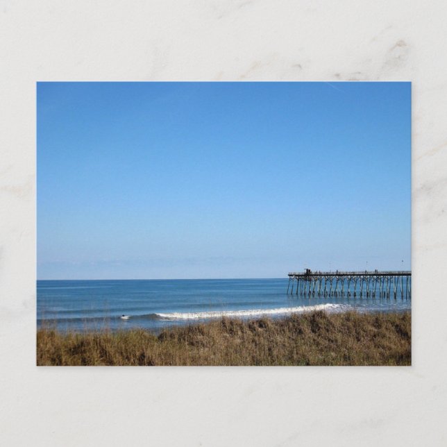 Pier de Kure Beach Carolina do Norte Cartão Postal (Frente)