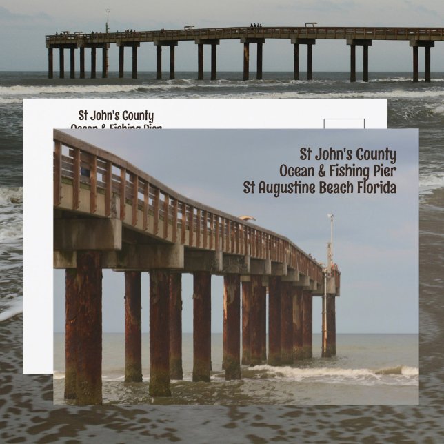 Pier de St Augustine Beach FL Cartão Postal Fotogr (Criador carregado)