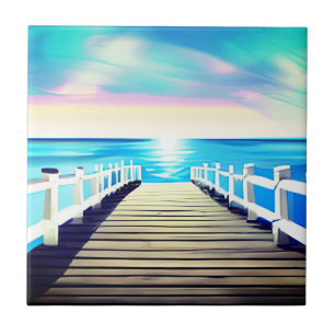 Pier, Ocean e Sky no amanhecer