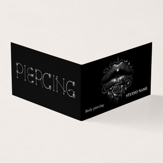 Piercing salon Cartão de visita (Exterior)