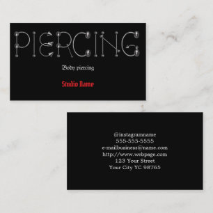 Piercing salon Cartão de visita