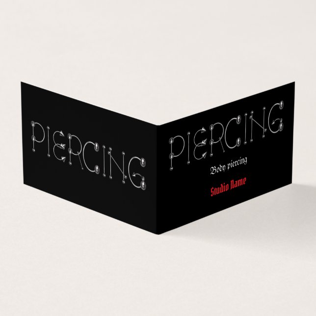 Piercing salon Cartão de visita (Exterior)
