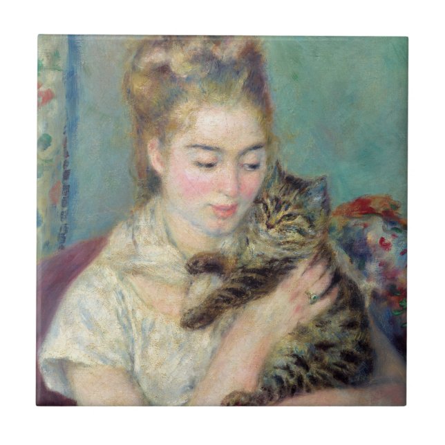 Pierre-Auguste Renoir - Mulher com gato (Frente)
