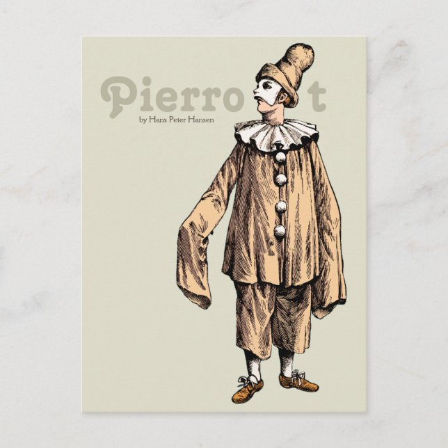 Pierrot, por Hans Peter Hansen CC0733 Cartão posta (Frente)
