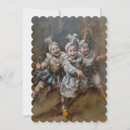 Pierrots - Tamanho do convite simples: 12,7 cm x 1