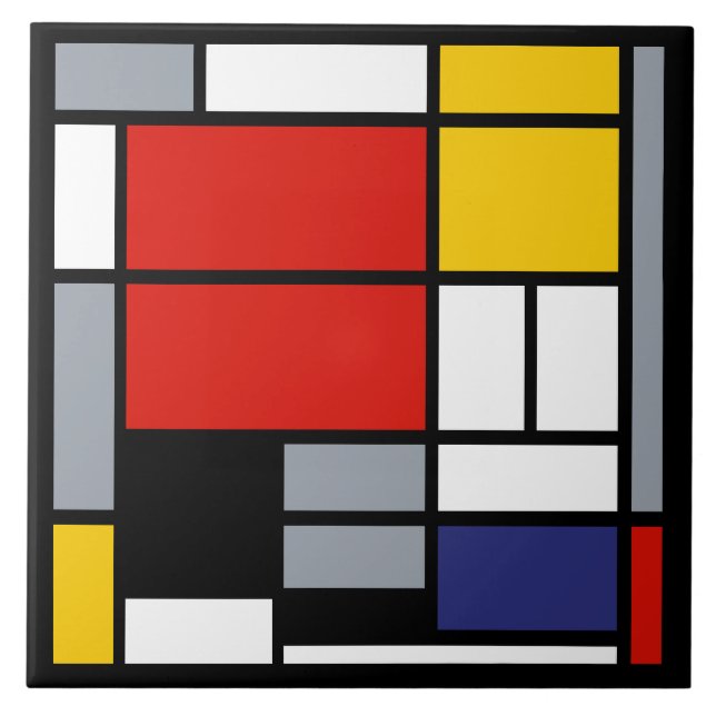 Piet Mondrian, Composição com Grande Plano Vermelh (Frente)