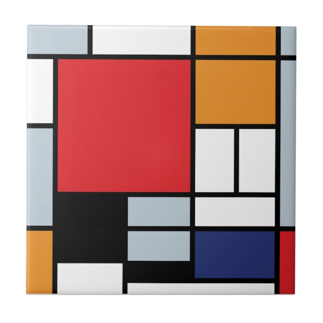 Piet Mondrian - Composição com Plano Vermelho Gran (Frente)
