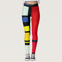 Piet Mondrian Inspirou Leggings Abstrato