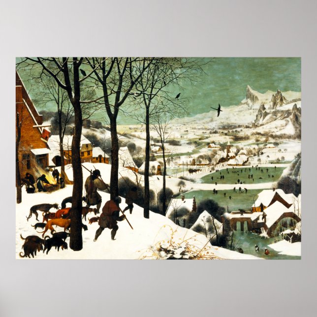 Pieter Bruegel Hunters in the Snow Poster (Frente)