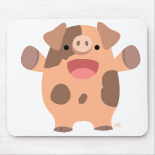 Pig mousepad de desenho amigável