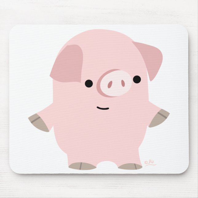 Pig mousepad de desenho silencioso (Frente)