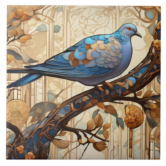 Pigeon Art Nouveau Art Deco Bird (Frente)