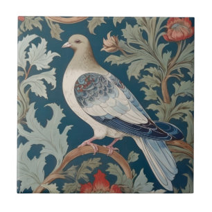 Pigeon Bird William Morris Estilo à esquerda