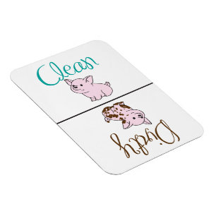 Piggies limpo/sujo do ímã adorável da máquina