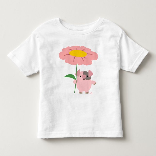 Piggy com uma camiseta para crianças (rosa) (Frente)
