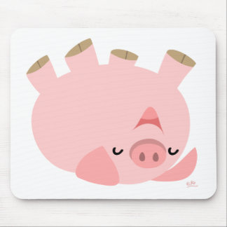 Piggy tendo o mousepad do divertimento