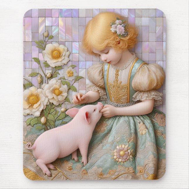 ~ Piglet Rapariga Pastel ~ Mousepad (Frente)