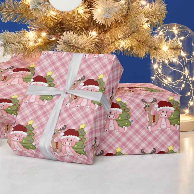 Pigs de Natal Papel de embrulho (Feriados)
