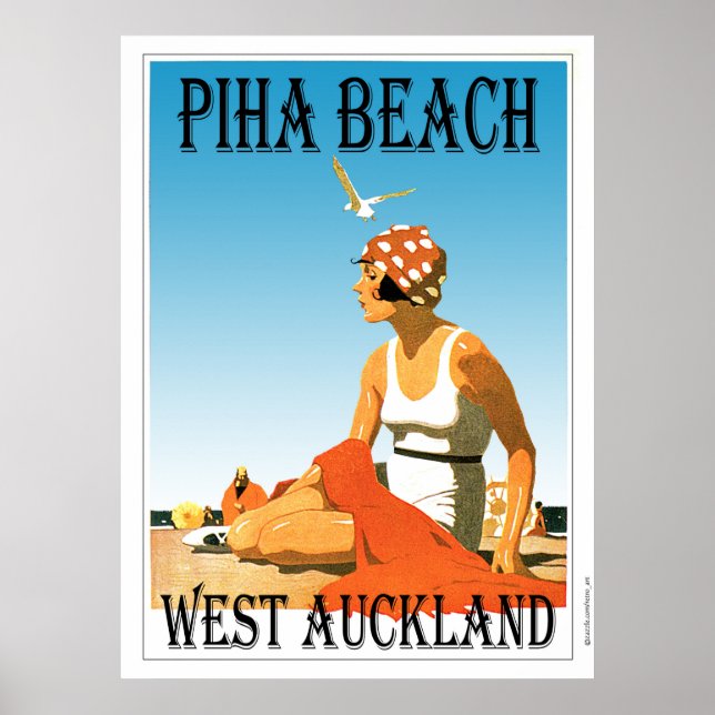 Piha Beach West Auckland Poster (Frente)