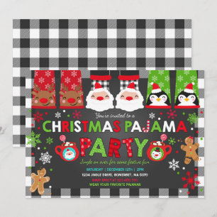 Pijamas de Natal - Convite de festas de Natal