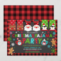 Pijamas de Natal - Convite de festas de Natal