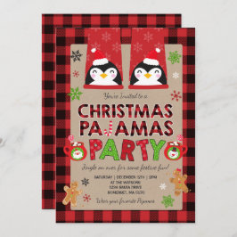 Pijamas de Natal no Convite de festas do Pajama