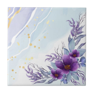 Pilar Floral Púrpura de Aquarela Elegante