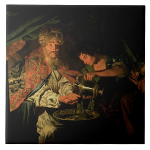 Pilate que lava suas mãos (óleo em canvas)