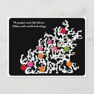 Pilates + cartão postal de tecnologia de mão, pret