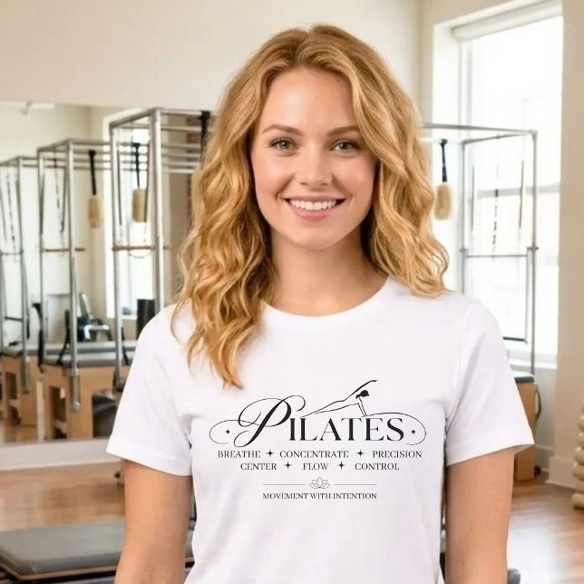 Pilates de Luxo | Os Princípios Básicos  (Luxury Pilates  The Core Principles  Tri-Blend Shirt (Front) Black)