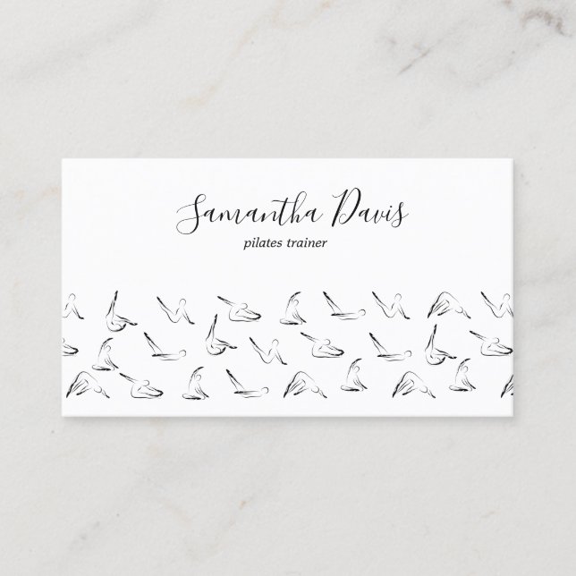 Pilates Instrutor Pilates Cartão de visita (Frente)