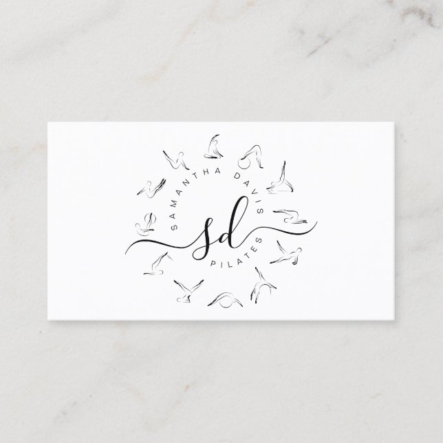 Pilates Instrutor Pilates Cartão de visita (Frente)