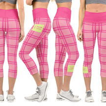 Pilates Yoga Pink Check Personalized Text
