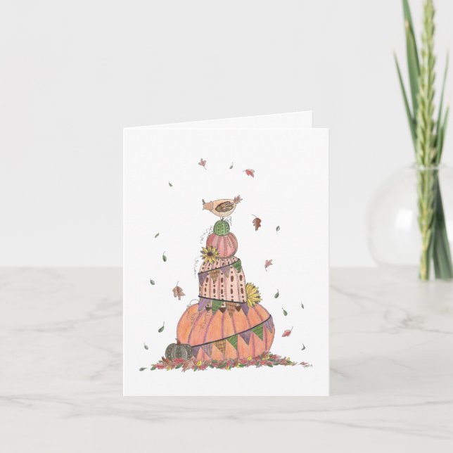 Pilha de Bombas de Outono com Cartão de Frango (Frente)