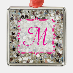 Pilha de Glitter Monograma Ornamento Inicial