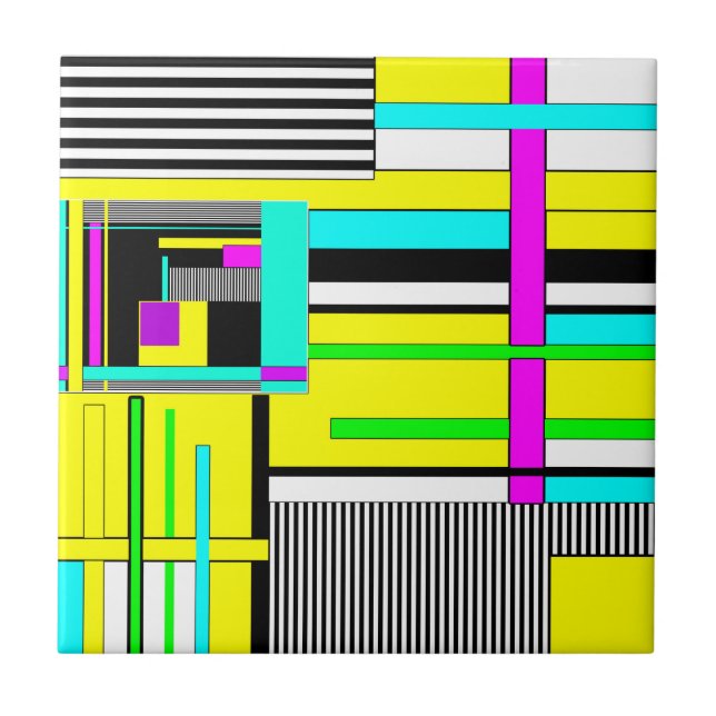 Pillo de néon geométrico abstrato geométrico brilh (Frente)