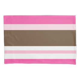 Pillow Case Brown & Pink Stripe