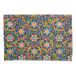 Pillow com padrão botânico em tom de azul estilo r