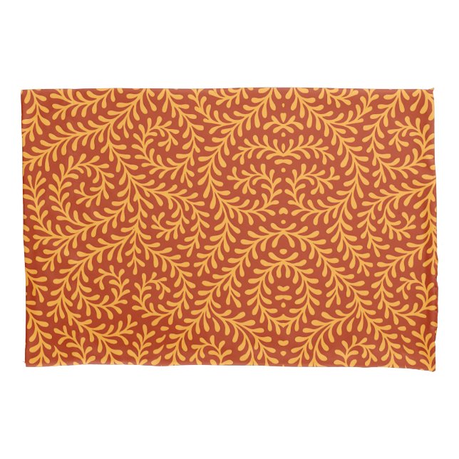 Pillow de padrão botânico em azul estilo retrô (Frente-Esquerda)