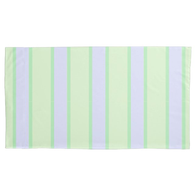 Pillowcase de estripa de Pastel Mint e Periwinkle (Frente)