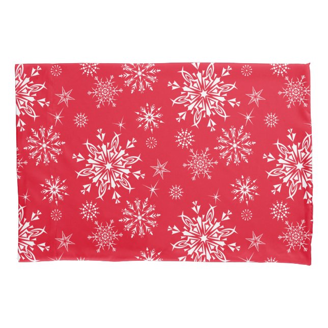 Pillowcase de flocos de neve de feriado (Frente)