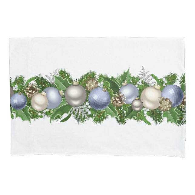 Pillowcase de Garland Foliday de inverno (Frente)