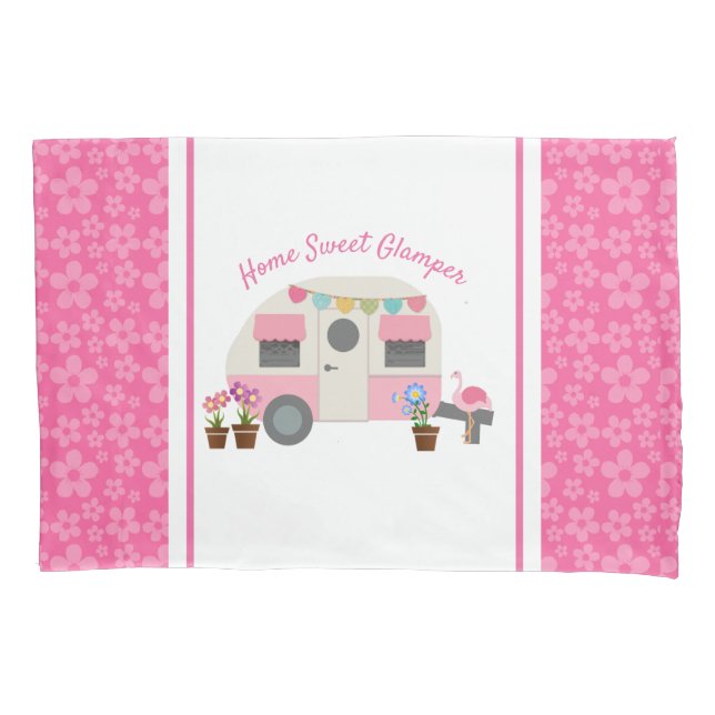 Pillowcase de glamper doce para casa rosa (Frente)