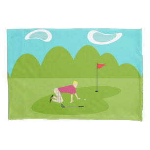 Pillowcase de Golfer Retro